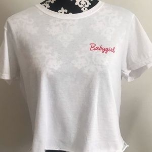 Crop Top white baby girl logo